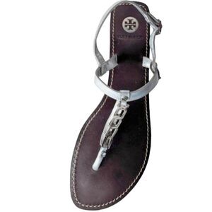 TORY BURCH Alani Chain Link T-Strap Wedge Sandal Size 9.5M